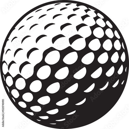 Golf Ball Vector Icon Isolated on White Background. Classic Dimpled Design Element for Golf Sports, Games, and Athletic Themes. Perfect for Logos, Web Graphics, and Print Media.