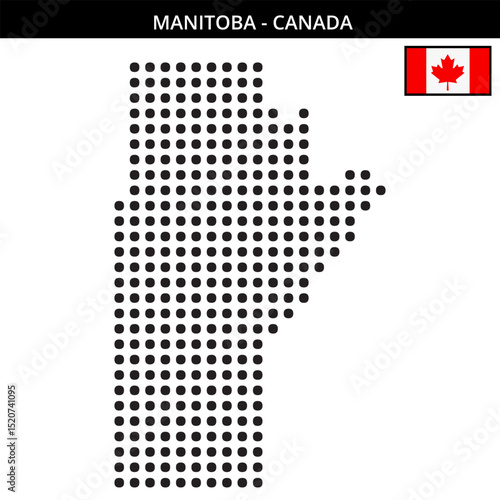 Big dots map of Manitoba in Canada