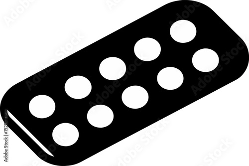 Pill Blister Pack Silhouette Vector Illustration 