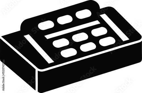 Pill Organizer Silhouette Vector Illustration 