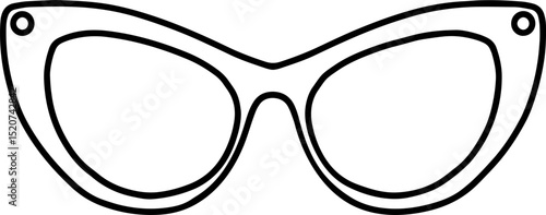 Retro Cat Eye Sunglasses Coloring Page

