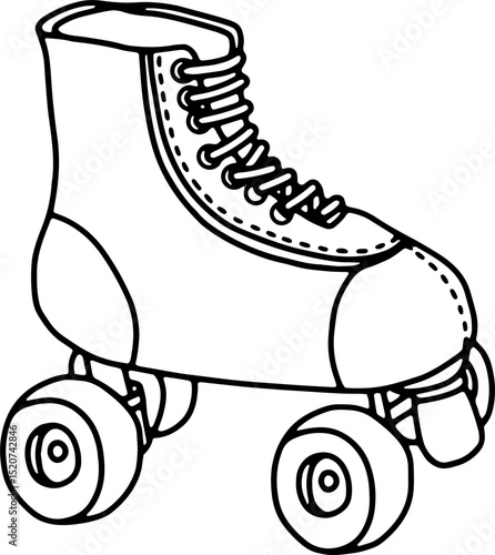 Retro Roller Skates Shoes Coloring Page

