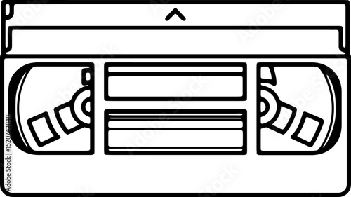 Retro Vintage Video Cassette Tape Coloring Page

