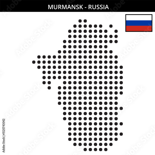 Big dots map of Murmansk in Russia