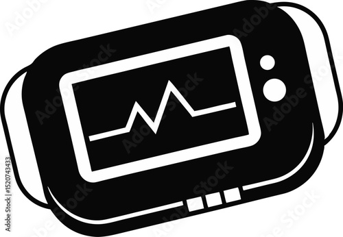 Pulse Oximeter Device Silhouette Vector Illustration