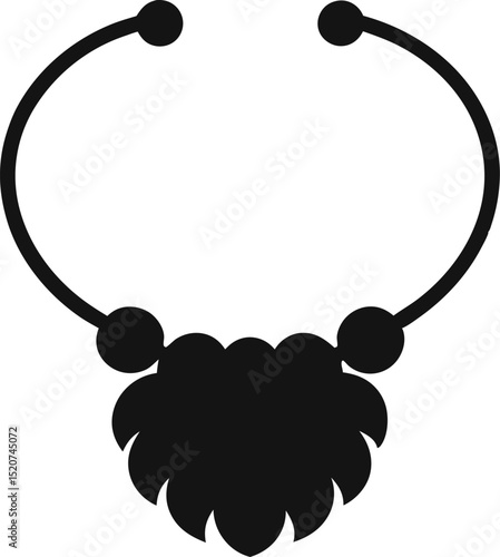 Sensory Chew Necklace Silhouette Vector Illustration