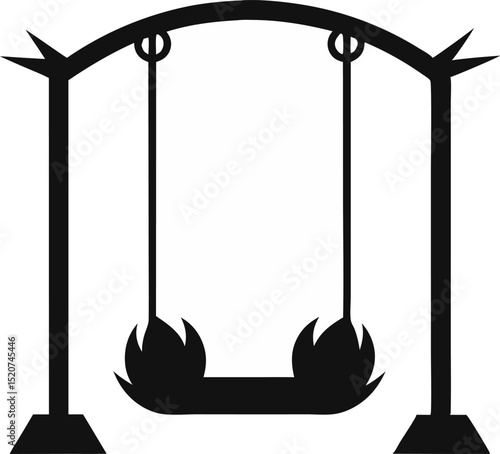 Sensory Swing Silhouette Vector Illustration 