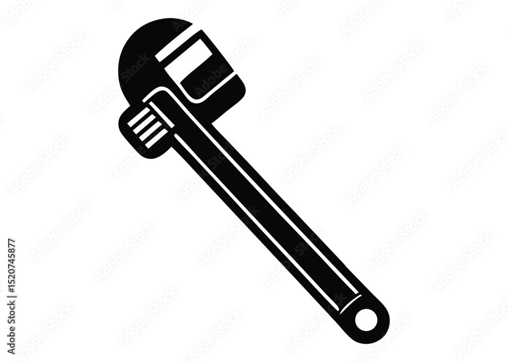 Adjustable Wrench Silhouette Illustration Adjustable Wrench Silhouette Illustration
