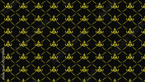 Seamless Ornamental Lattice Pattern with Decorative Royal Motifs