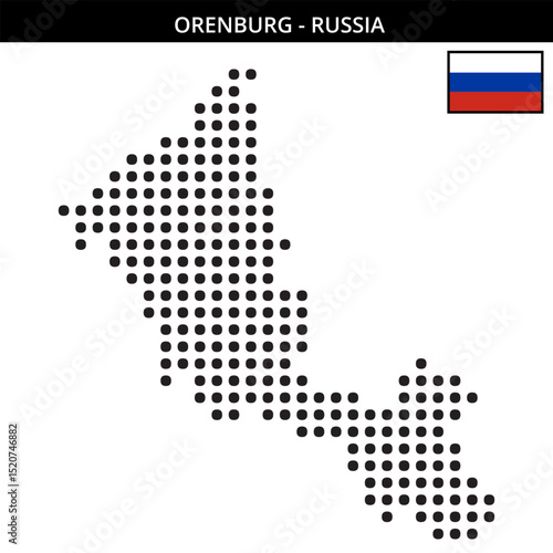 Big dots map of Orenburg in Russia