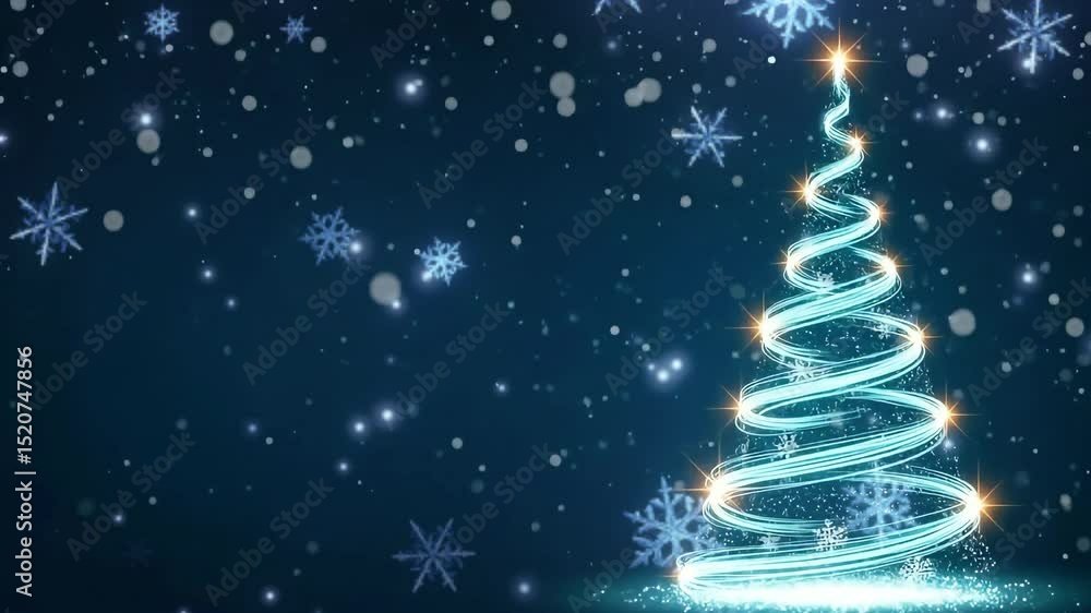 christmas tree with snowflakes christmas tree snowflake animation blue background christmas holiday video christmas tree with snowflakes christmas tree snowflake animation blue background christmas holiday video