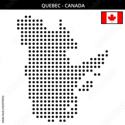 Big dots map of Quebec in Canada