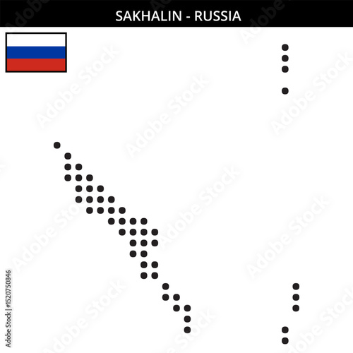 Big dots map of Sakhalin in Russia