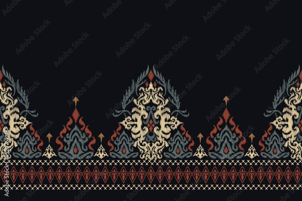 embroidery on blue background. pattern traditional.design by procreate for texture, fabric, clothing, wrapping,decoration, sar ong. embroidery on blue background. pattern traditional.design by procreate for texture, fabric, clothing, wrapping,decoration, sar ong.