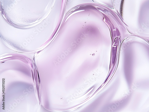 studio shot of transparent skincare texture. Clear serum with glossy, dewy finish. Natural smear