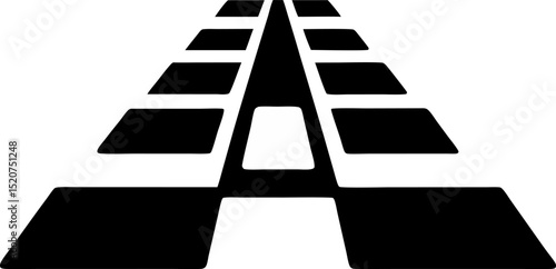 Tactile Path Tiles Silhouette Vector Illustration