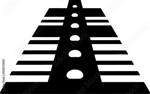 Tactile Path Tiles Silhouette Vector Illustration