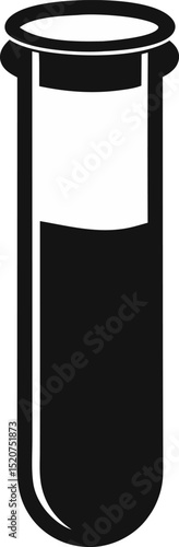Test Tube Silhouette Vector Illustration 