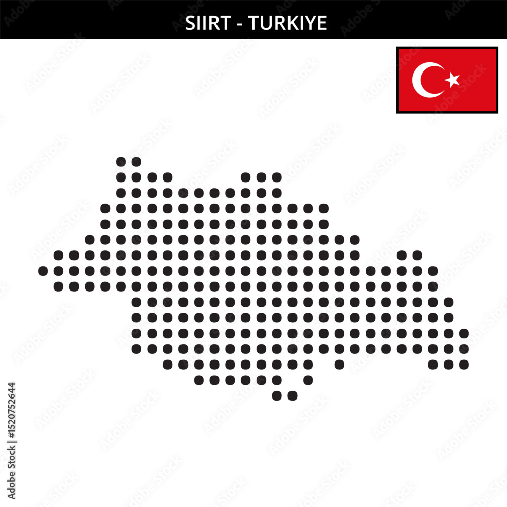 Fototapeta premium Big dots map of siirt in Turkiye