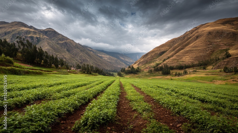Fototapeta premium Agricultural valley scenery