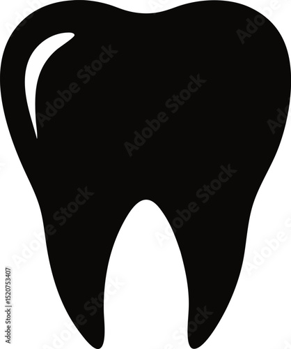 Tooth X Ray Silhouette Vector Illustration 