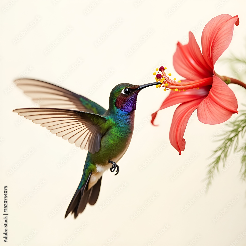 Obraz premium hummingbird and flower