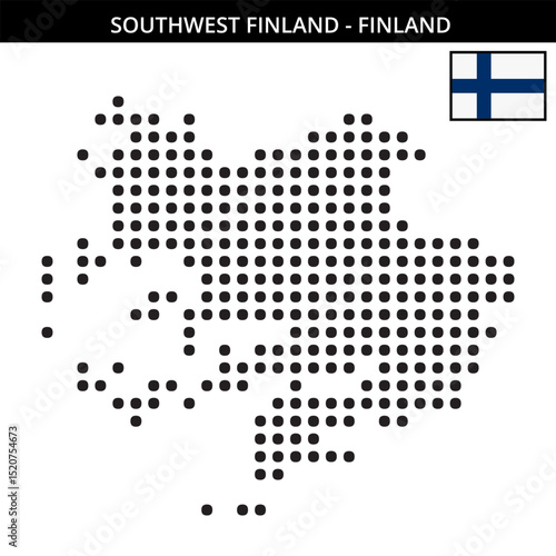 Big dots map of southwest-finland in Finland