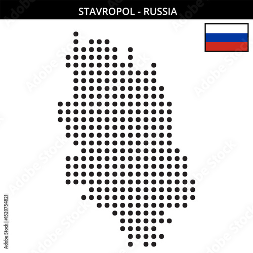 Big dots map of stavropol in Russia