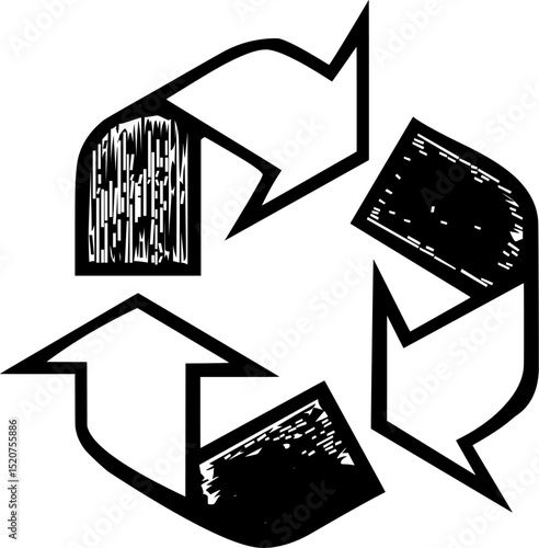 Universal recycling symbol with three chasing arrows forming a triangle, widely used to promote recycling, environmental awareness, and waste management.