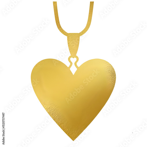 Golden Heart Pendant: A close-up studio shot captures the radiant gleam of a golden heart pendant, symbolizing love, affection, and sentimental value against a crisp backdrop.