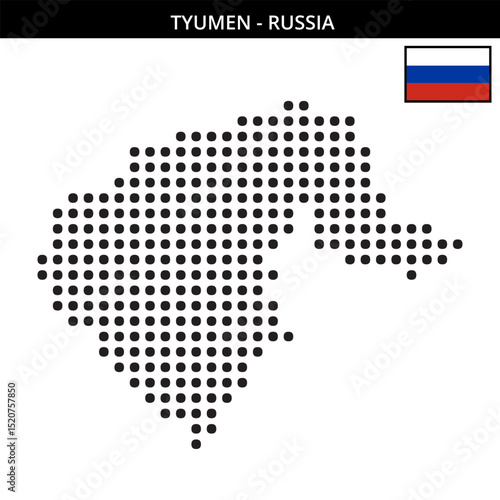 Big dots map of Tyumen in Russia