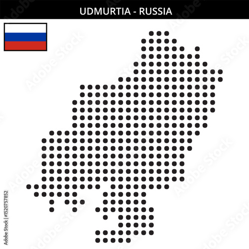 Big dots map of Udmurtia in Russia