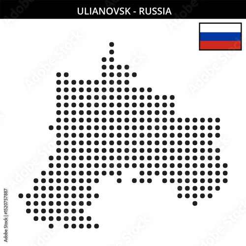 Big dots map of Ulianovsk in Russia