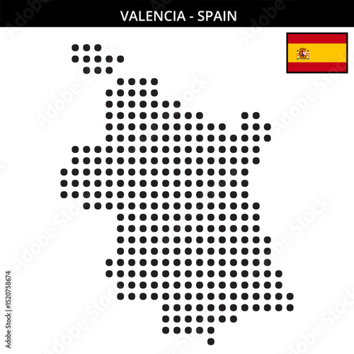 Big dots map of valencia in Spain