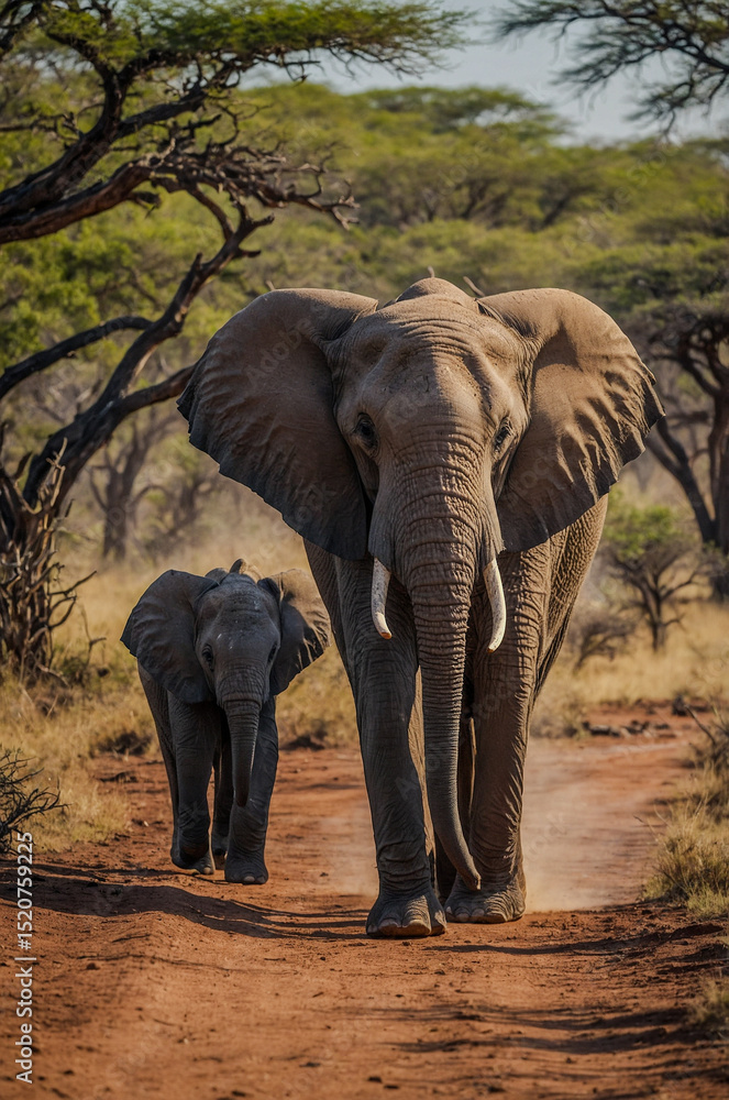 Fototapeta premium Elephant in savana deserts