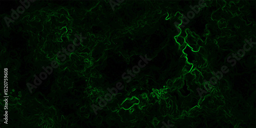 Abstract background featuring swirling, nebulous green tendrils and smoky textures. Glowing, ethereal fog or plasma clouds with subtle, organic flow patterns with mysterious or supernatural ambiance.