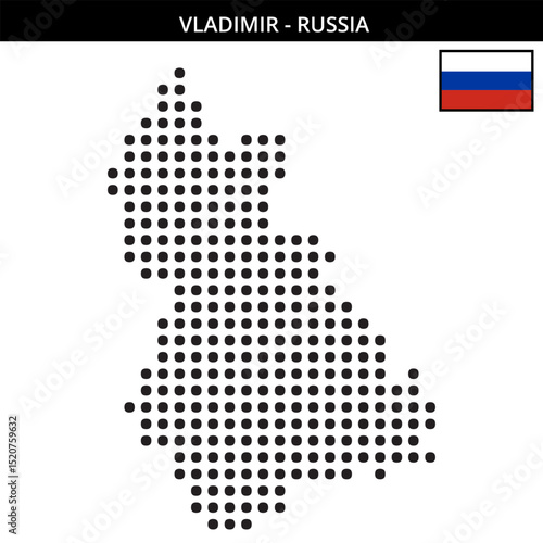 Big dots map of Vladimir in Russia