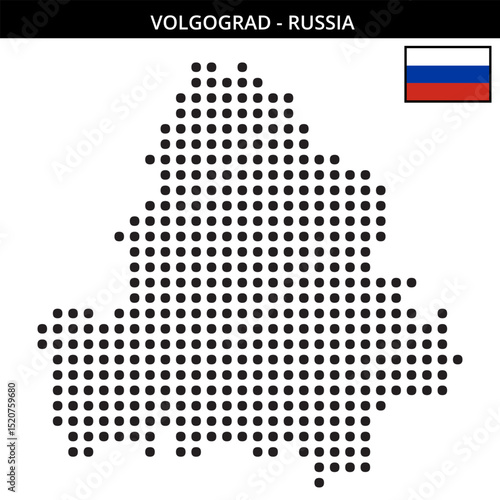 Big dots map of Volgograd in Russia