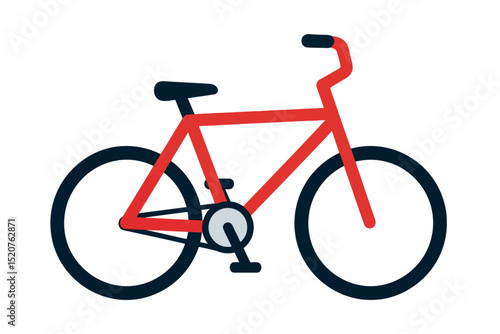 Red bicycle illustration flat design for transportation concept
