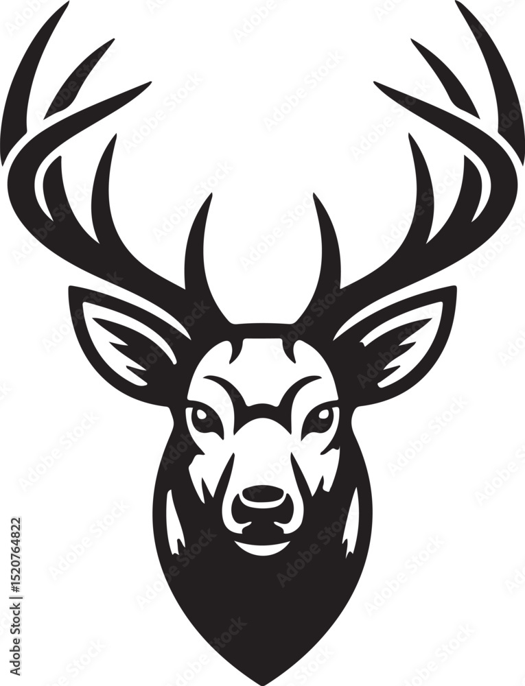 Naklejka premium A vector illustration a powerful deer