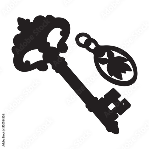 Antique door knocker vector isolated on white background.
