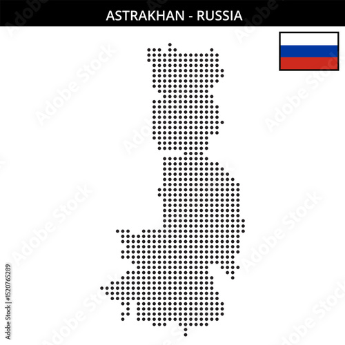 Medium dots map of Astrakhan in Russia