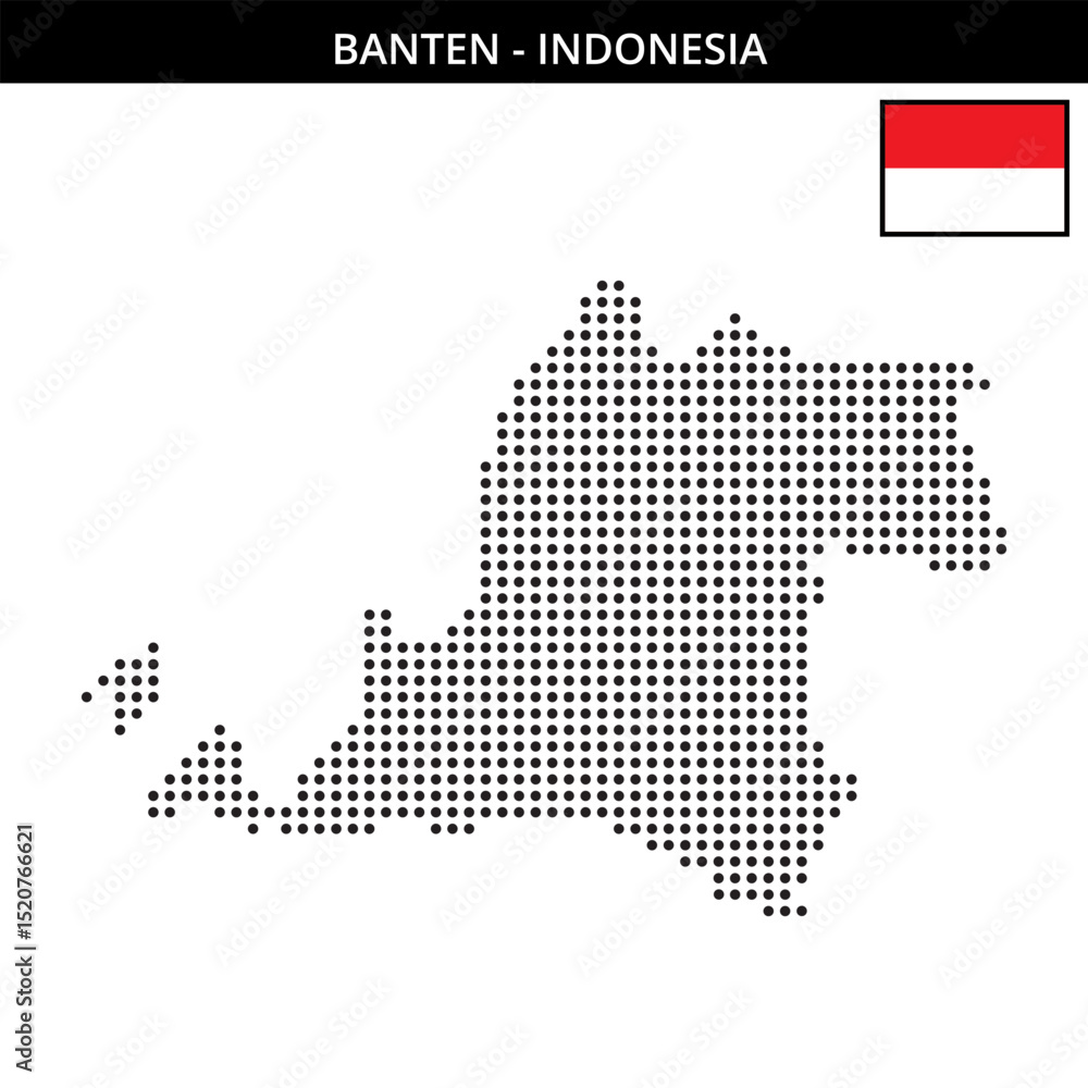 Fototapeta premium Medium dots map of banten in Indonesia