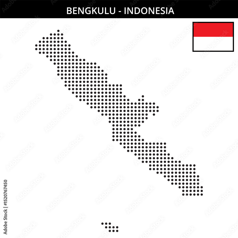 Obraz premium Medium dots map of bengkulu in Indonesia