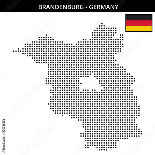 Medium dots map of brandenburg in Germany