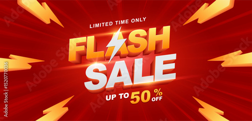 Flash sale banner background. Vector illustration for shopping day promotion, online shopping, special Offer coupon, voucher, banner template, websites, social media advertising.
