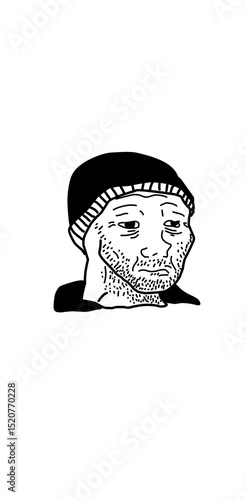 frustated wojak meme  illustration line art hand drawn