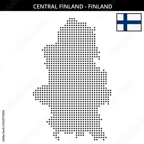 Medium dots map of central-finland in Finland