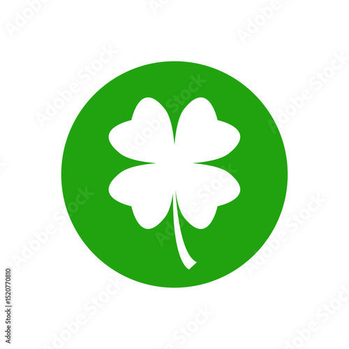 Clover icon, symbol of luck, fortune, hope, and prosperity, isolated graphic used in St. Patrick’s Day themes, superstitions, or good luck designs.
