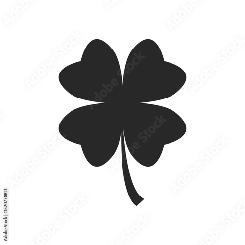 Clover icon, symbol of luck, fortune, hope, and prosperity, isolated graphic used in St. Patrick’s Day themes, superstitions, or good luck designs.